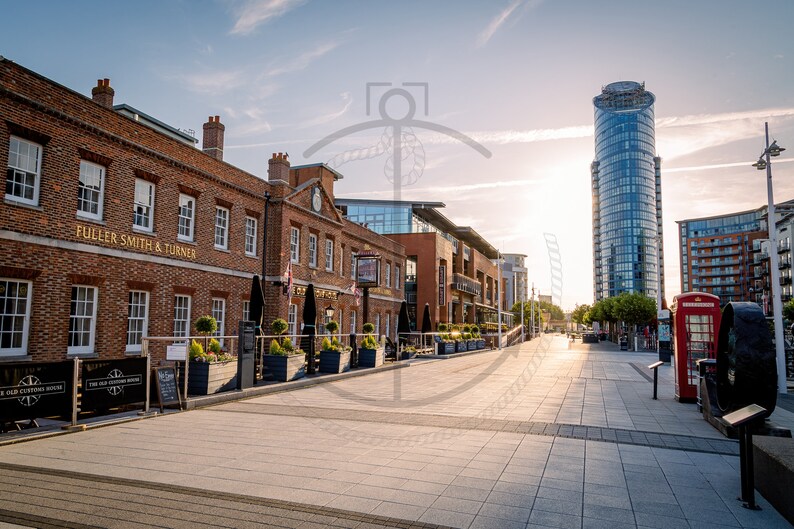 Gunwharf Quays and the Old Customs House Portsmouth Limited Etsy
