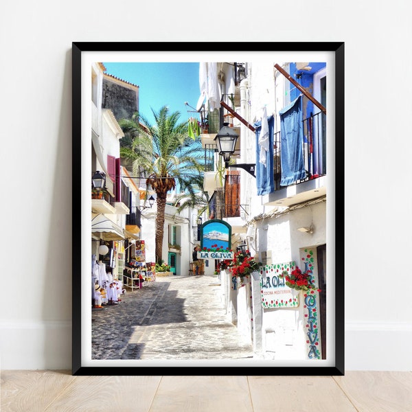 Calles del casco antiguo de Ibiza Eivissa / Impresión de edición limitada / regalos de fotografía / bellas artes / arte mural / impresión exclusiva / carteles / Fotos / ESP