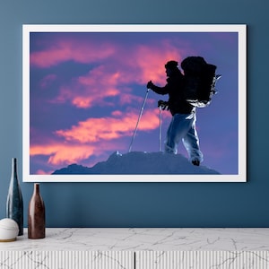 Royal Marine Skiing at Sunset Photo Print - Military Wall Art