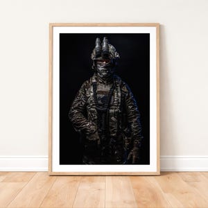 Royal Marines Commando Portrait Photo Print: Military Photography Wall Art