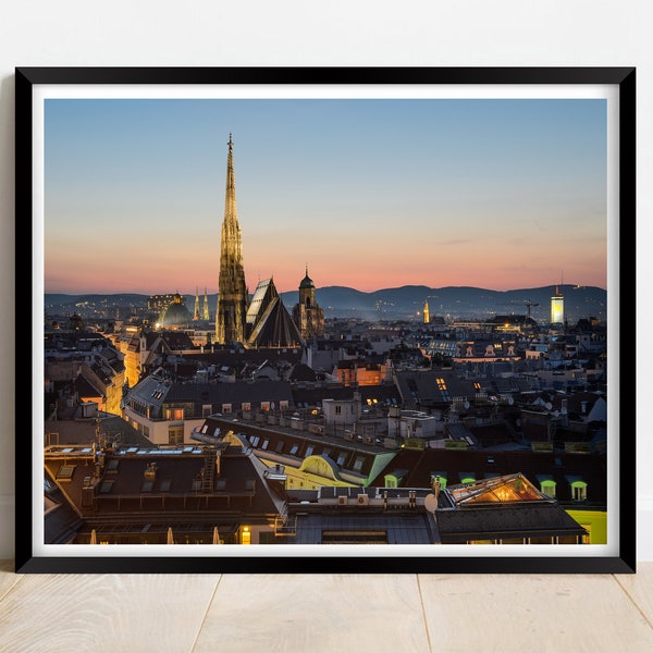 Vienna Austria skyline at sunset cityscape | Limited edition print | photography | fine art | wall art | exclusive print | posters | Photos