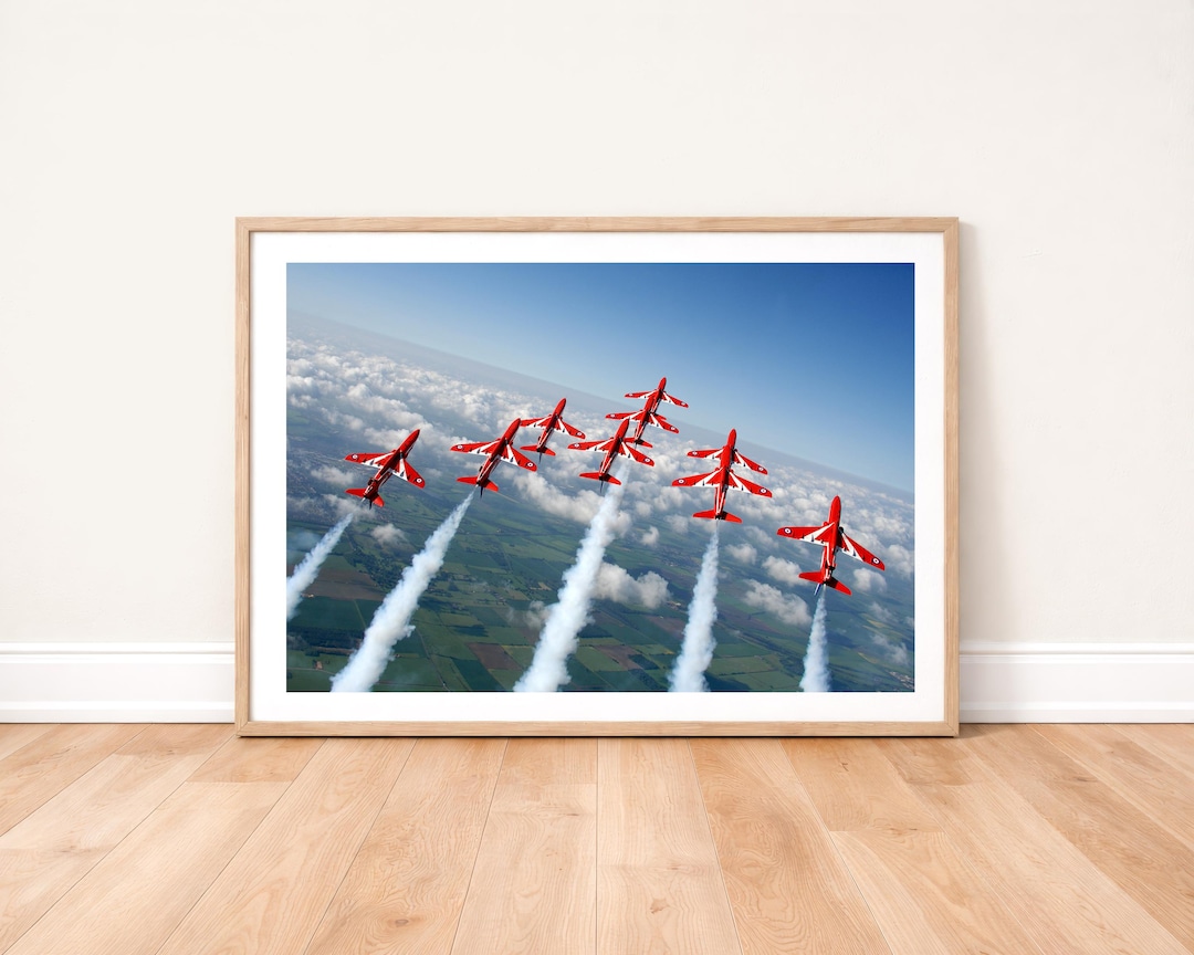 Red Arrows Inverted RAF Red Arrows Inverted in Formation Photo Print: Military Aviation ...