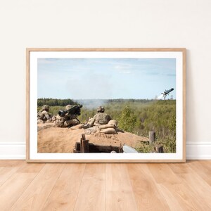 Stampa fotografica di commando dei Royal Marines che sparano un missile Javelin: fotografia militare da parete