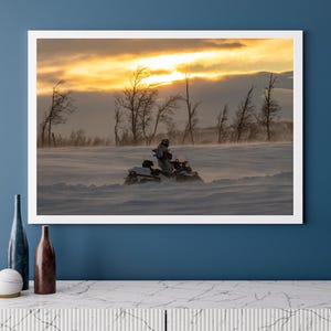 Royal Marine Commando Snowmobile Photo Print: Winter Warfare Art