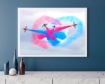 RAF Red Arrows display | Photo Print | Military | Aircraft | Royal Air Force | Wall Art | Home Decor | Print | Jets | Aviation | Photography