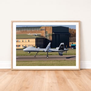 RAF Protector RG Mk1 Drone Takeoff Photo Print: Military Aviation Photography Wall Art