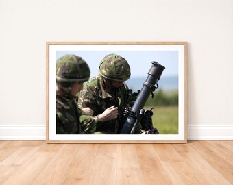 Fototryck av RAF-regementets granatkastarlag: Militär fotografisk väggkonst