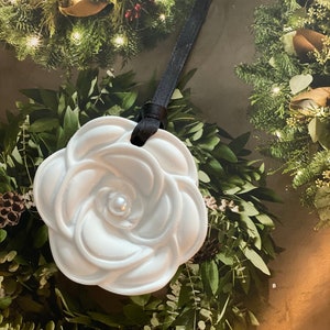 Perfume Plaster Ornament // Camelia plaster air freshener // scented home decor // car air freshener // room decor