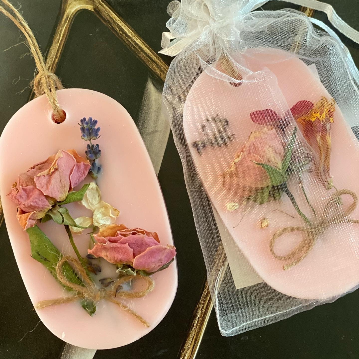 Dried Flower Scented Wax Tablet // Scented Sachets 