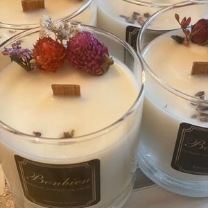 Soy candles // Dried flower candlerose image 7