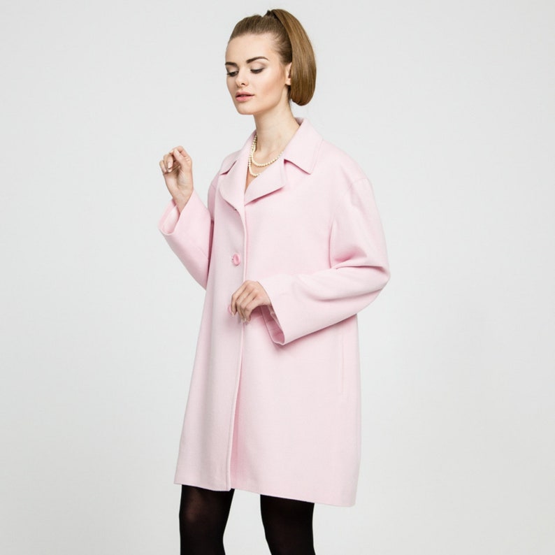 Cashmere Wool Pink Coat Spring Coat Pink Womens Wool Coat Etsy