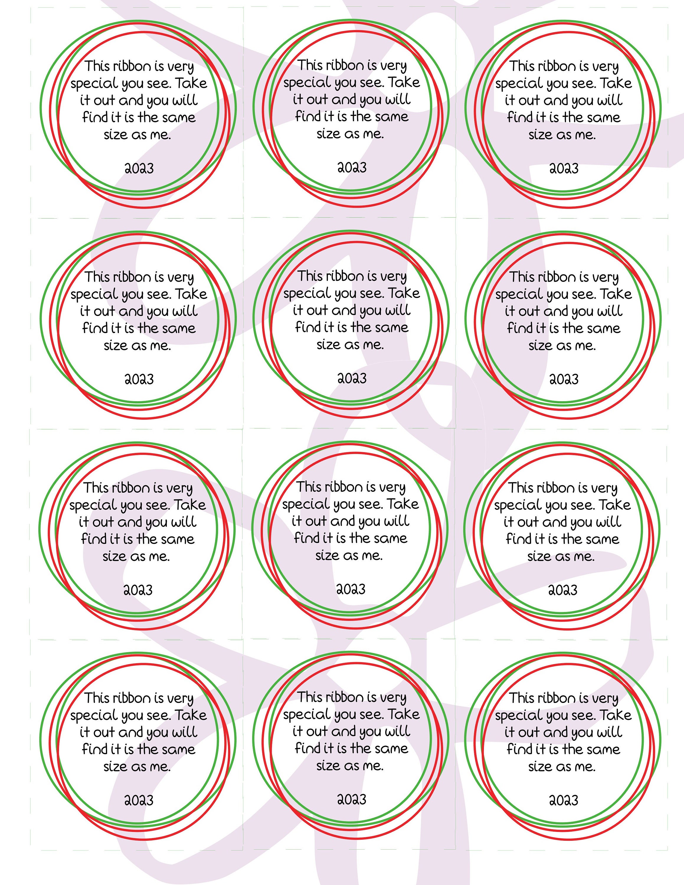 Instant Download/printable Ribbon Christmas Ornament You Will Find