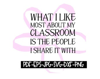 Instant Download/Printable - What I Love Most About My Classroom Is The People  I Share It With - Digital File pdf, eps, jpeg, svg, png, dxf