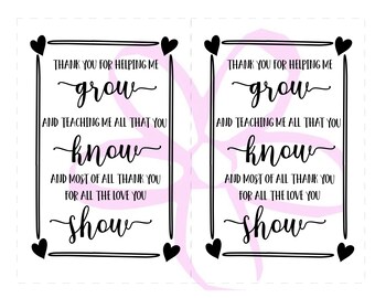 Thank You For Helping Me Grow Printable Etsy Thank You For Helping Me Grow Printable Etsy