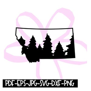 Instant Download -  Montana  Trees Digital File pdf, eps, jpeg, svg, png, dxf