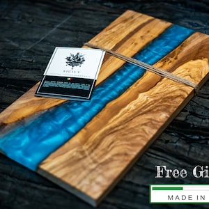 Italian Olive Wood Cheese Board | luxury Cheeseboard | Charcuterie board | Kitchen decor with Resin art | Epoxy River | Cheese board 18x10X1