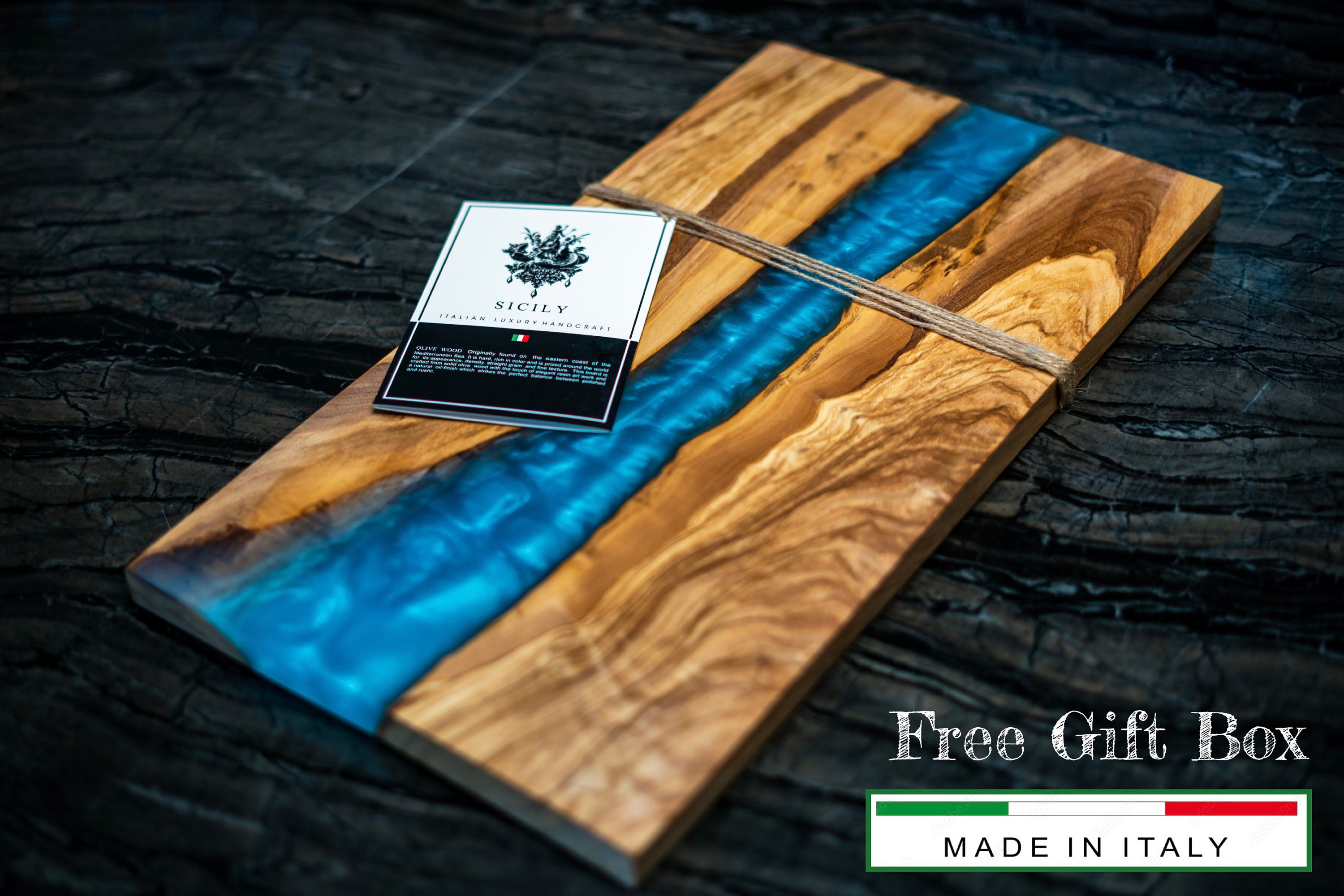 Italian Olive Wood Cheese Board | luxury Cheeseboard | Charcuterie board | Kitchen decor with Resin art | Epoxy River | Cheese board 18x10X1