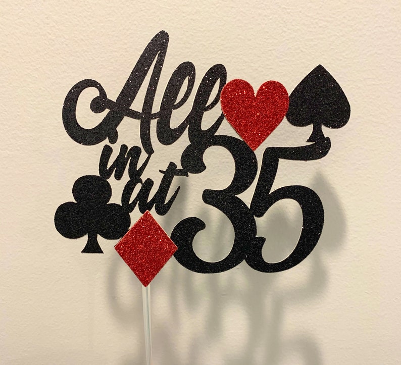 All In Poker Party Birthday cake topper