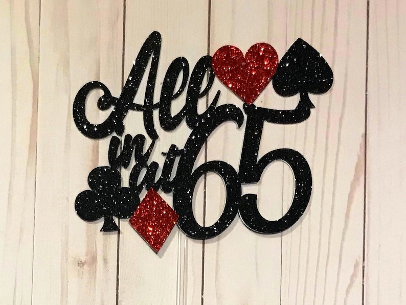 All In Poker Party Birthday cake topper