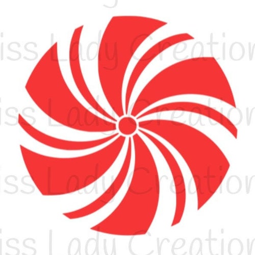 Peppermint Candy Stencil Candy Stencil 3 Sizes Christmas Etsy