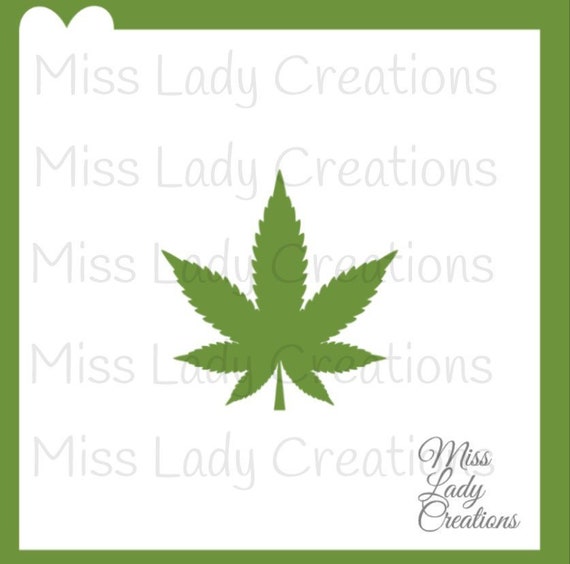 Pot Leaf Cannabis Cookie Decorating Stencil Etsy