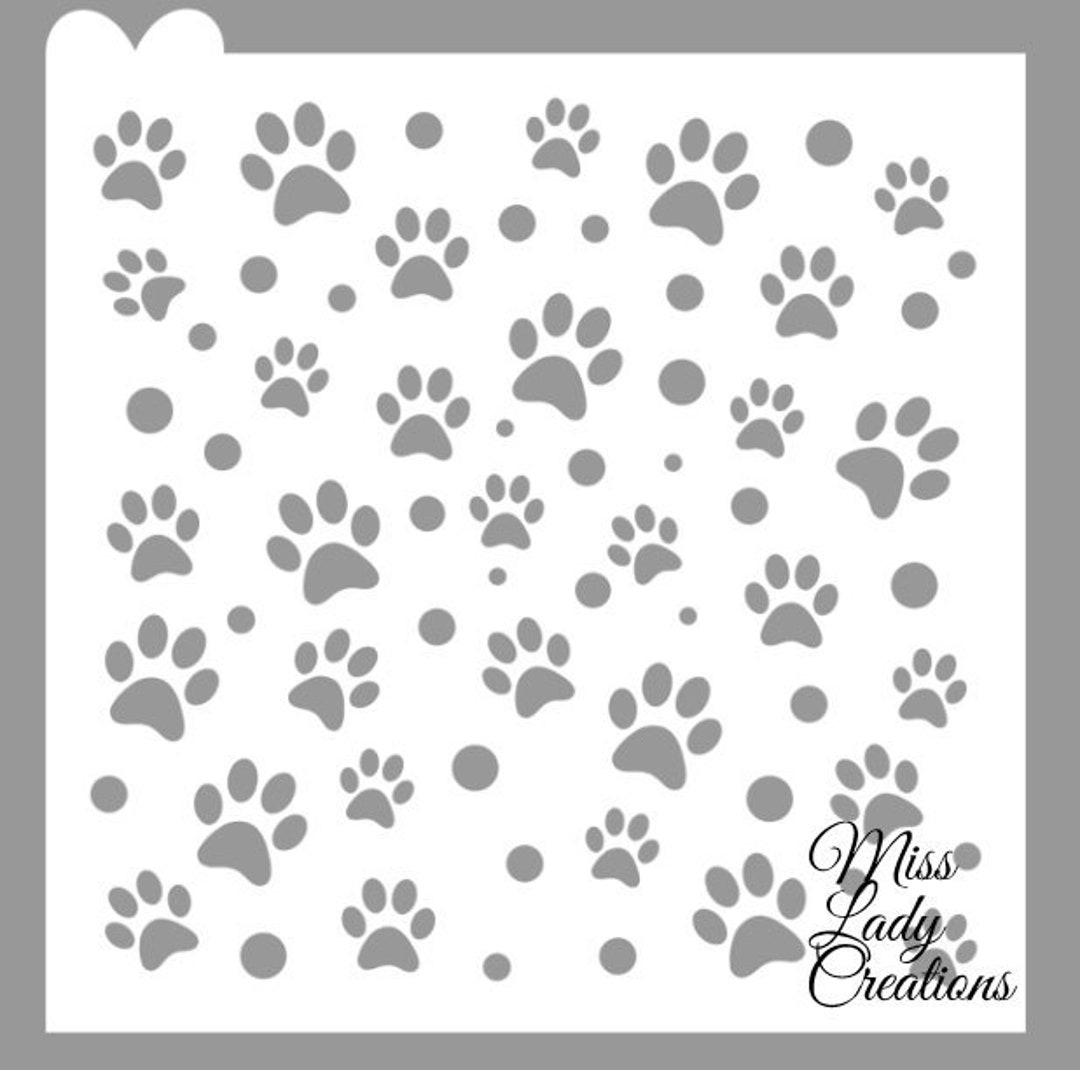 Paw Print Cookie Stencil, Paw Print Stencil, Paw Print Icing, Paw