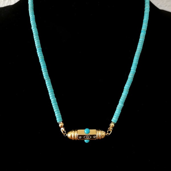 Collier en pierre naturelle, Collier ethnique en turquoise, bracelet ethnique, lithothérapie, bijou pierre naturelle, bijou boho