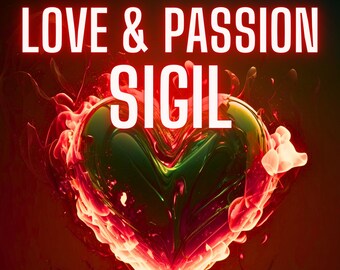 Love and passion SIGIL, love spell printable witchcraft grimoire page, book of shadows printable, attraction sigil, relationship spell.