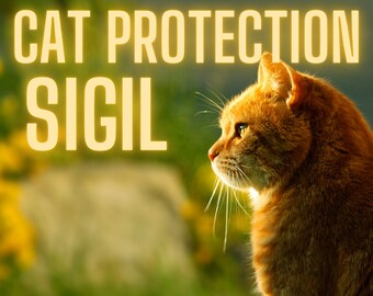 Cat Protection SIGIL, Pet Safety spell, printable witchcraft grimoire page, book of shadows printable, Protect My Cat spell