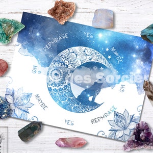 Printable pendulum board, Grimoire page, book of shadows, supply of witchcraft, radiesthesia, Divination plank