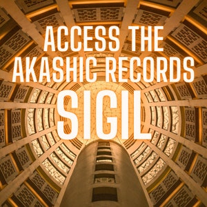 May include: A sigil for accessing the Akashic Records, a spiritual concept, is displayed against a background of a circular, geometric pattern in shades of gold and brown.