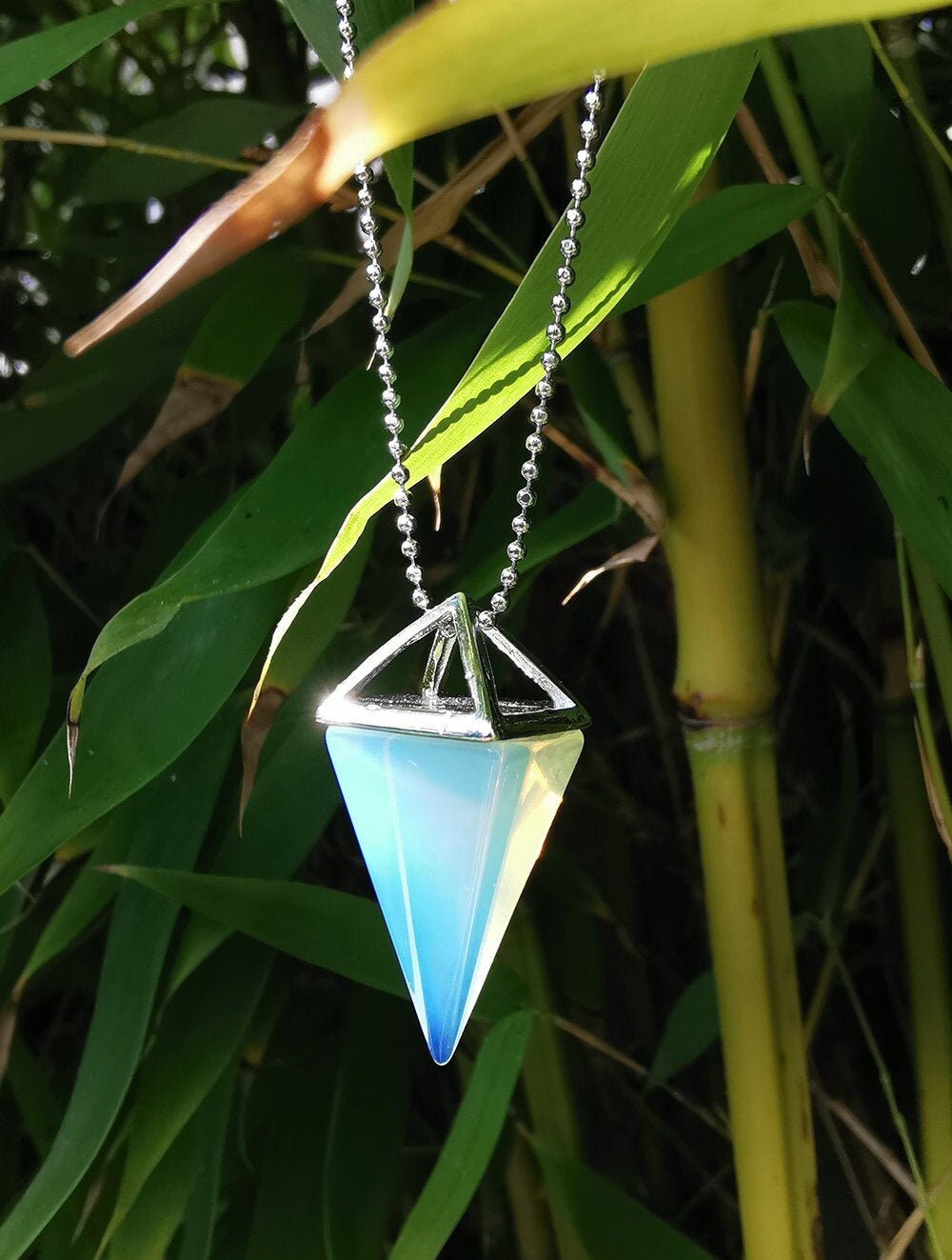 Pendentif Pendule en Pierre, Pendentif Pointe de Pierrre, Pendule, Lithothérapie, Bijou Oeil Tigre,