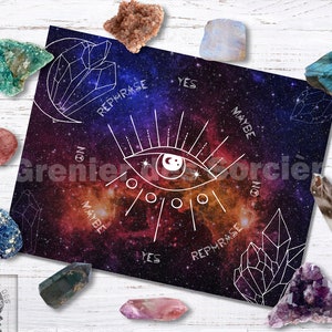 Afdrukbare slingerbord, Grimoire pagina, boek van schaduwen, levering van hekserij, radiesthesie, Divination plank