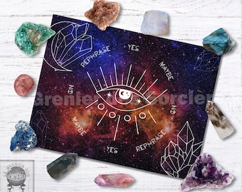 Printable pendulum board, Grimoire page, book of shadows, supply of witchcraft, radiesthesia, Divination plank