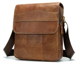 Handmade Top Grain Leather Men's Messenger Bag,