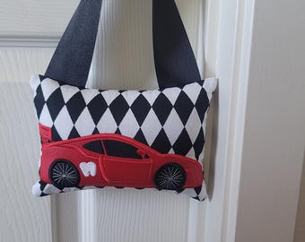 Car Tooth Pillow, Racecar Tooth Pillow, Boy Tooth Pillow, Boy Toothfairy Pillow, Personalized Tooth Pillow, Tooth Fairy Pillow