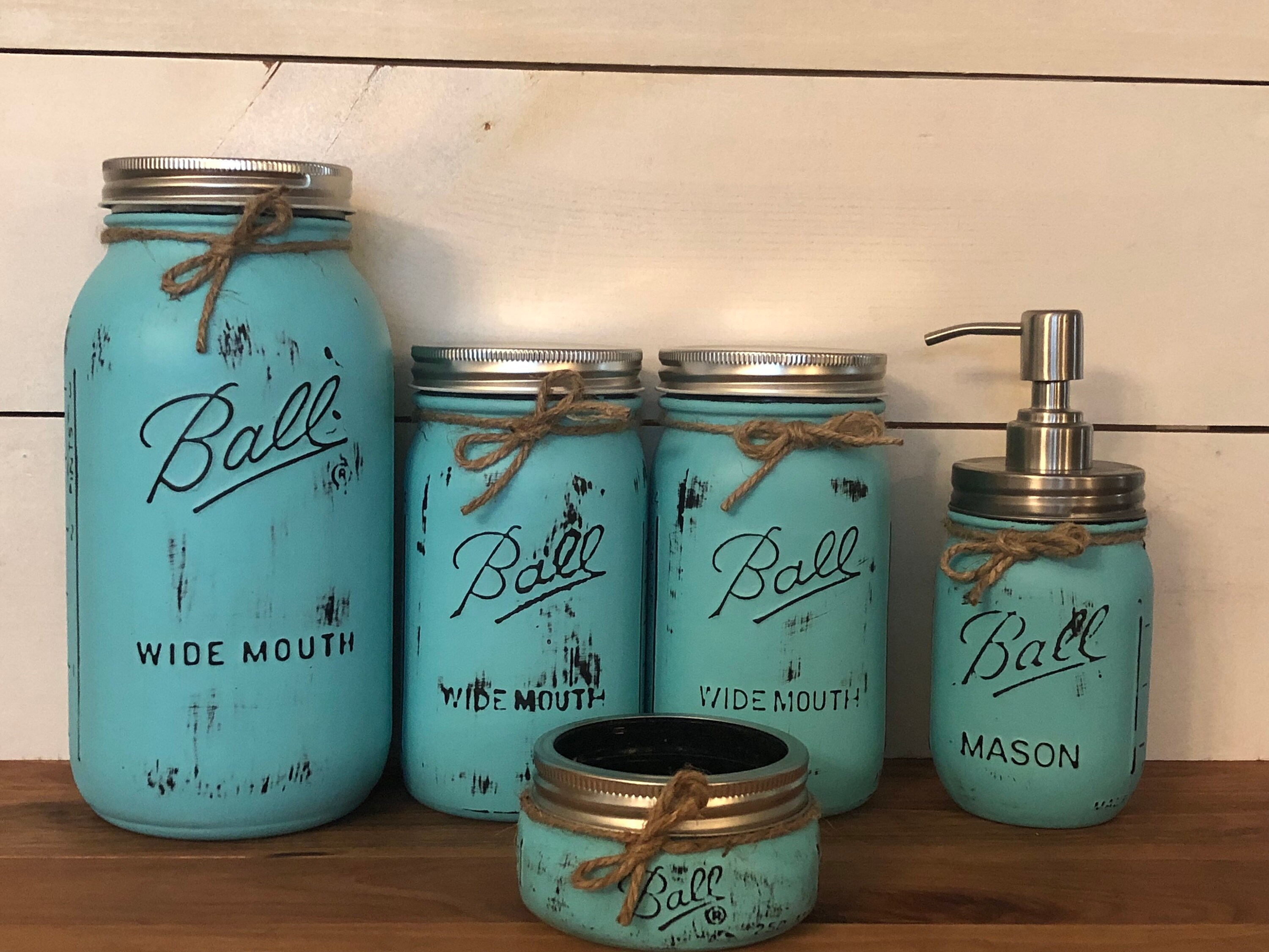 5 Piece Mason Jar Canister Set Etsy