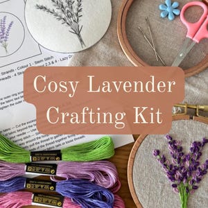 Lavendel Stickdatei Starterkit: DIY Hoop Art mit Anleitung