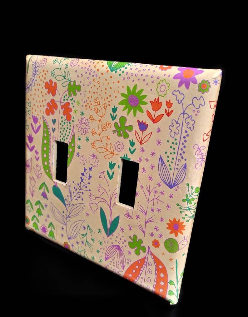 Whimsy Floral Pattern Light Switch Cover Outlet Cover Retro Etsy