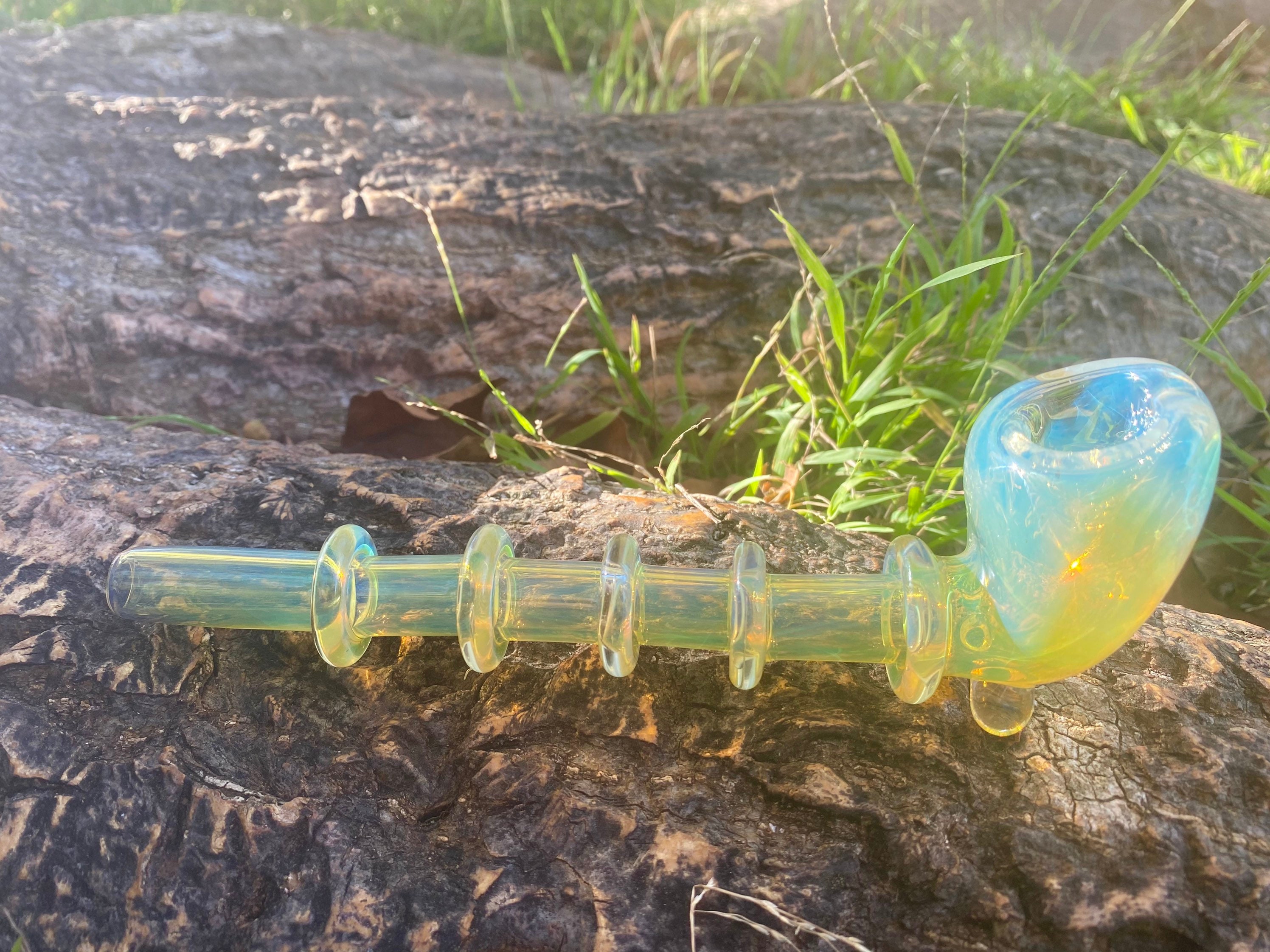 7 Silver Fumed Glass Pipe SherlockLong Glass PipeHandmade Etsy