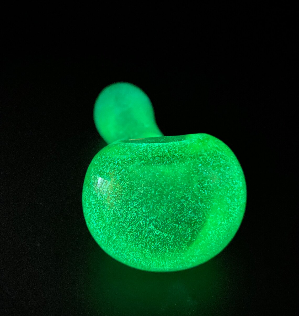 4 Glow in the Dark Green Glass Pipe handmade Etsy