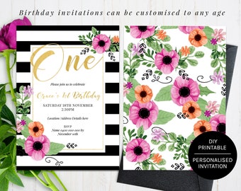 birthday invitation etsy customised birthday invitations