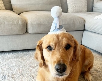 Chapeau de fête d'anniversaire nuages de chien | Fête d'anniversaire de chien | Accessoires pour chiens | Bonnet pour chiot | Chapeau d'anniversaire pour chien | chapeau d'anniversaire animal