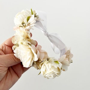 Cream and off white Dog Flower Collar Dog Flower Crown image 2