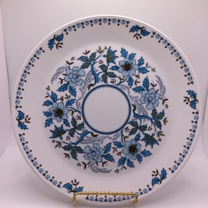 Talerz obiadowy Noritake Progression w kolorze Blue Moon Made in Japan Zamiennik VintageFindsFound Blue Flowers Green Leaves Lata 70. XX wieku
