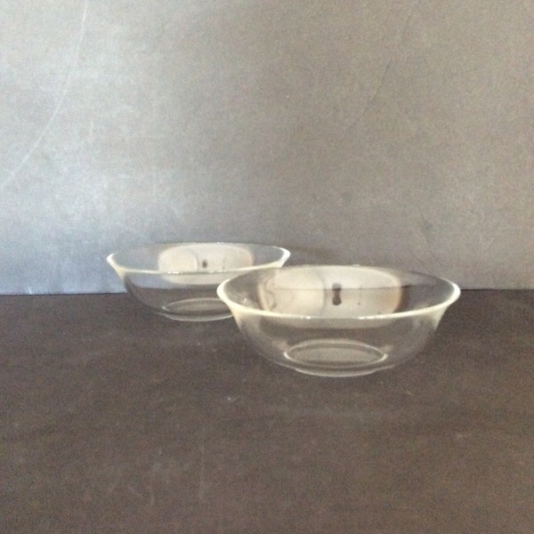 Set of 2 Vintage Arcoroc Classique Clear Cereal Bowls Made in France Replacement Discontinued Tempered Glass VintageFindsFound