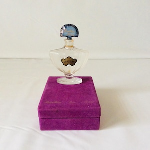 Guerlain Paris Shalimar-parfumflesje (leeg) gemaakt door Baccarat met originele doos gemaakt in Frankrijk VintageFindsFound goudfolielabel