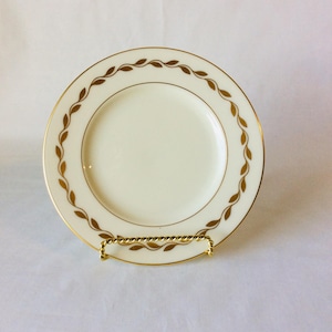 Plato para pan Golden Wreath de Lenox, fabricado en EE. UU., de repuesto, de porcelana marfil retirada, con laurel dorado en el borde, borde dorado, VintageFindsFound Vintage