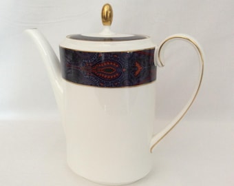Ralph Lauren King Charles Paisley Coffee Pot and Lid by Wedgwood Made in England