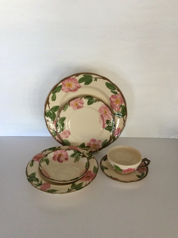 Vintage Franciscan Desert Rose 6 Piece Place Setting Made in England Replacement Discontinued VintageFindsFound Casual Entertaining